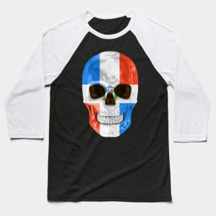 Dominican Republic Flag Skull - Gift for Dominican With Roots From Dominican Republic Baseball T-Shirt